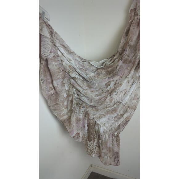 Whimsigoth Fairycore Floor Length Maxi Dress Gold Shimmer Ruffles Women's M - Picture 8 of 8